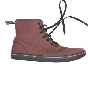 dr martens burgundy canvas boots Shoreditch Size 8‎ EUC